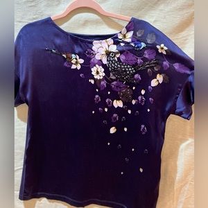 Marc Cain Silk & Cotton Bird Blouse